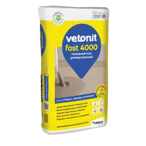 Наливной пол универсальный Vetonit FAST 4000, 20 кг