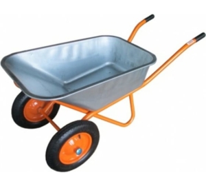 Тачка строительная Bohrer 2-колеса 3,25-8, объем 110л,толщ.0,8мм, груз 210кг: рама 32мм-1,3мм ТВН-2Н