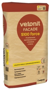 Штукатурно-клеевая усиленная смесь Weber.therm S100 force  25кг 48шт/пал 1029892