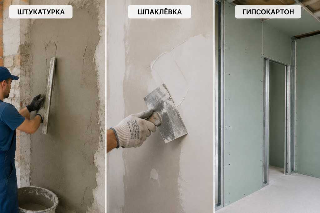 Какие способы выравнивания стен существуют штукатурка, шпаклёвка и гипсокартон.jpg