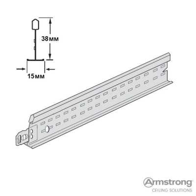 ARMSTRONG PRELUDE 15 XL PeakForm рейка поперечная 600x38мм (в кор 36 пог.м,60шт./8640шт в пал)